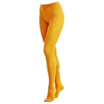Blickdichte Strumpfhose aus Bio-Baumwolle mit Elastan, honig 36/38