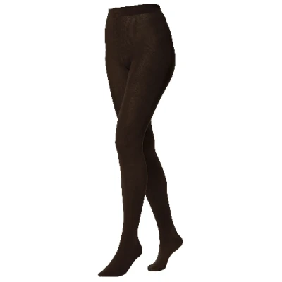 Blickdichte Strumpfhose aus Bio-Baumwolle mit Elastan, schokolade 36/38