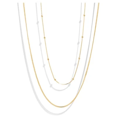 Bound Studios Damen vegan Das Essential Halsketten-Set 18 Karat Vergoldet