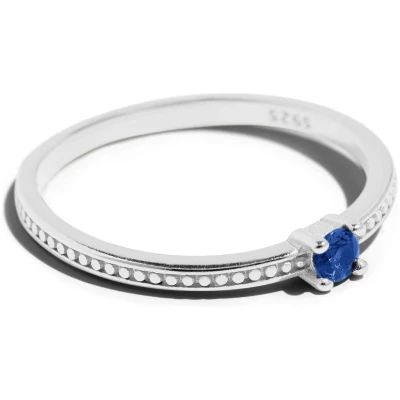 Bound Studios Damen vegan Der Emma Ring Silber Blau