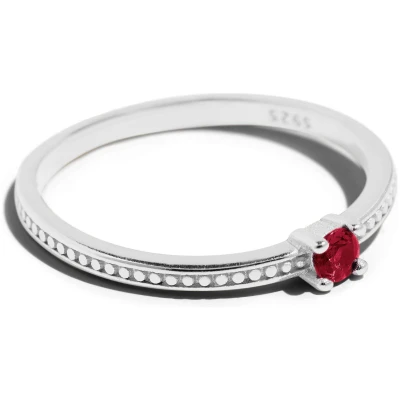 Bound Studios Damen vegan Der Emma Ring Silber Rot