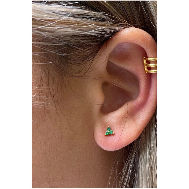 Bound Studios Damen vegan Der Sally Stud Massiv Gold Grün