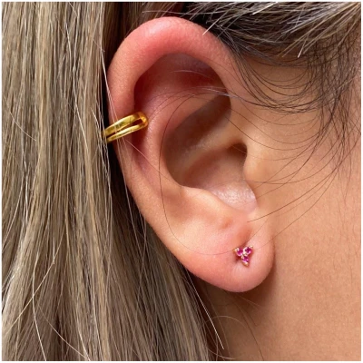 Bound Studios Damen vegan Der Sally Stud Massiv Gold Rosa