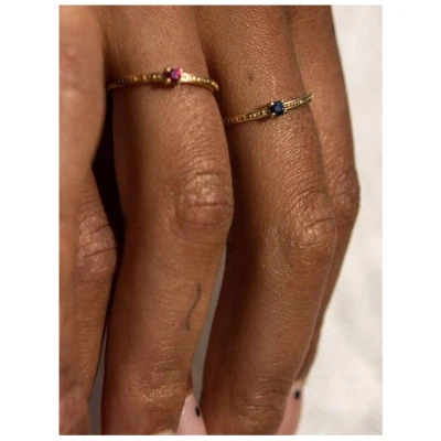 Bound Studios Der Emma ring - blauem Stein aus massivem 14-karätigem Gold