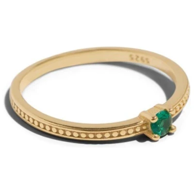Bound Studios Der Emma ring - grüner Stein aus massivem 14-karätigem Gold