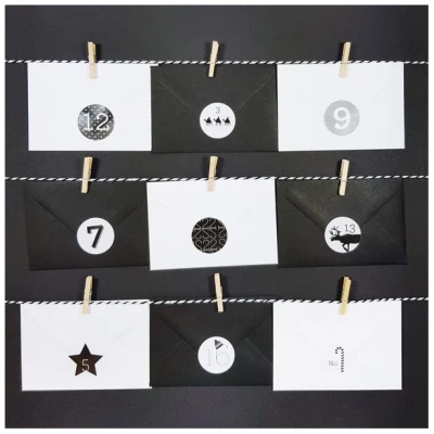Bow & Hummingbird Adventskalender Schwarz/Weiß