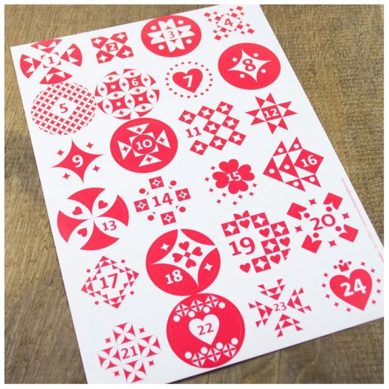 Bow & Hummingbird Adventskalender Set mit Boxen "Rot/Weiß"