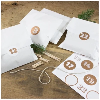 Bow & Hummingbird Adventskalender Weiß/Kupfer zum Befüllen