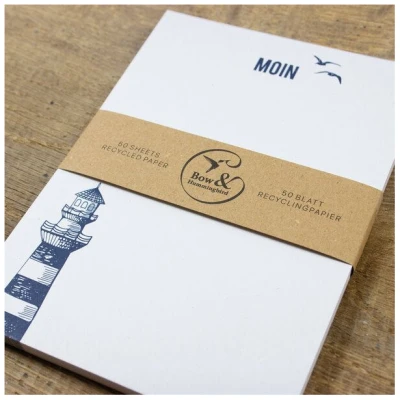 Bow & Hummingbird Notizblock Moin mit Leuchtturm