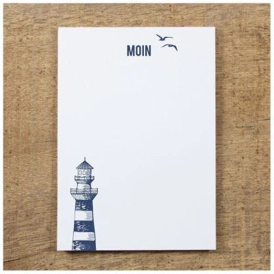 Bow & Hummingbird Notizblock Moin mit Leuchtturm