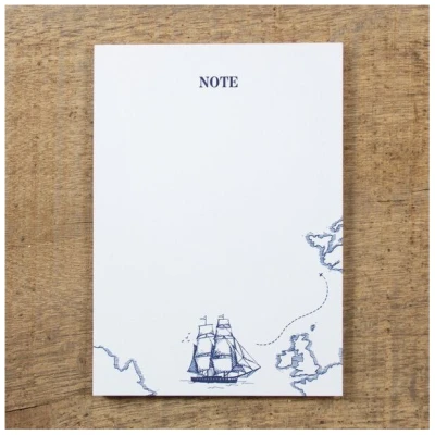 Bow & Hummingbird Notizblock Segelschiff