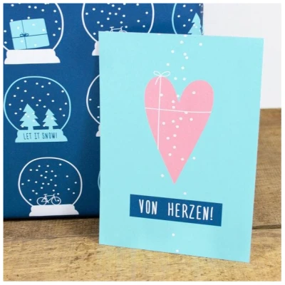 Bow & Hummingbird Postkarte Von Herzen