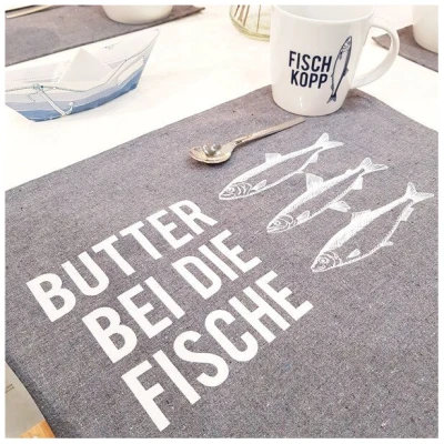 Bow & Hummingbird Tischset Butter bei die Fische
