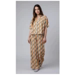 Brava Fabrics Big Tiles Cropped Bluse Ochre