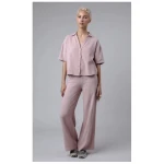 Brava Fabrics Bubble Cropped Bluse Pink