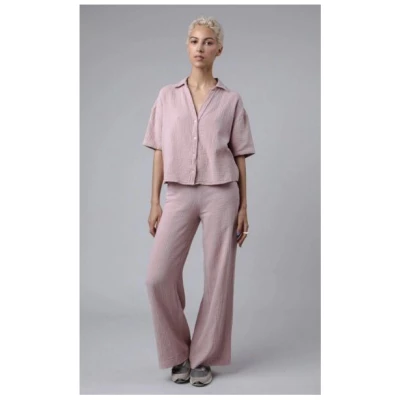 Brava Fabrics Bubble Cropped Bluse Pink