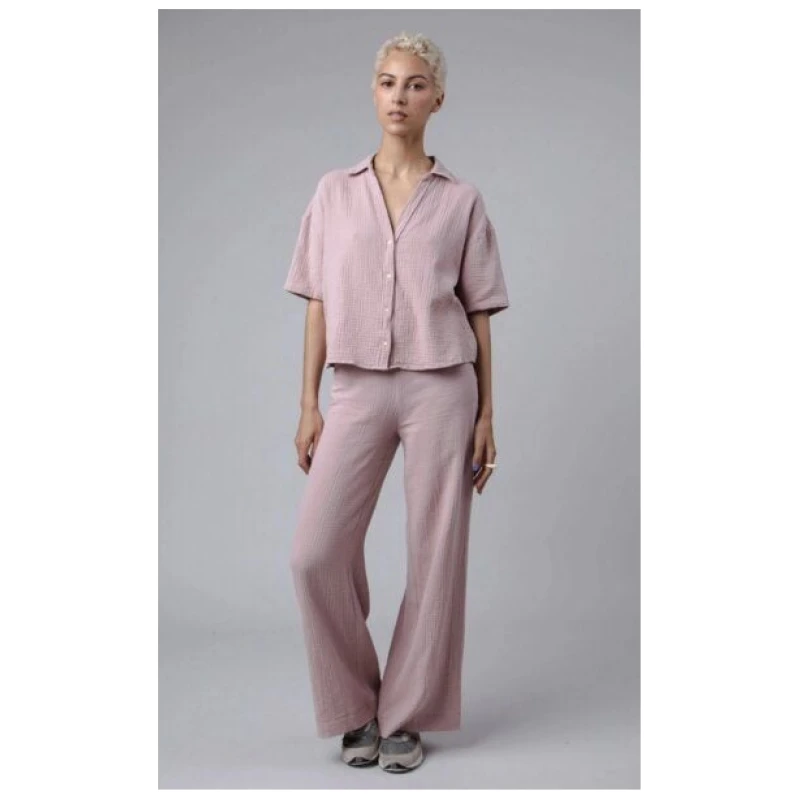 Brava Fabrics Bubble Cropped Bluse Pink