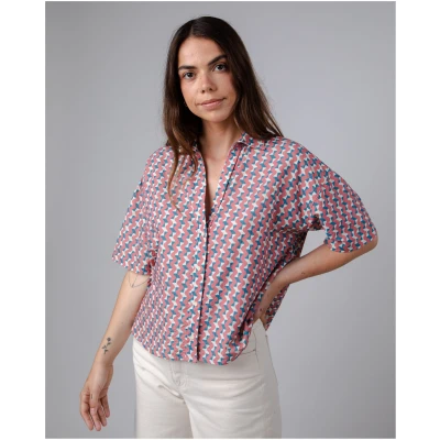 Brava Fabrics Damen vegan Bluse Tiles Cropped Pink