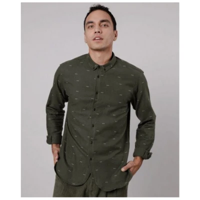 Brava Fabrics Eyes Flannel Regular Shirt Kakhi