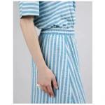 Brava Fabrics Gestreifter langer Rock Blau