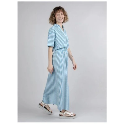 Brava Fabrics Gestreifter langer Rock Blau