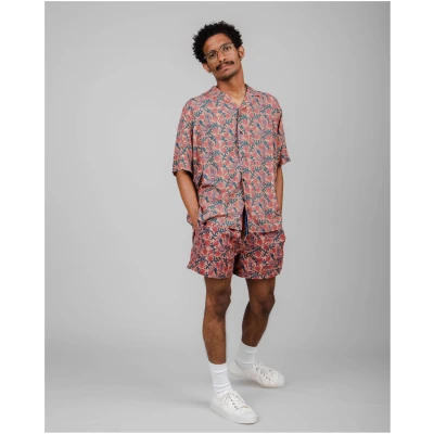Brava Fabrics Herren vegan Badeshorts Passerine Coiro Rot