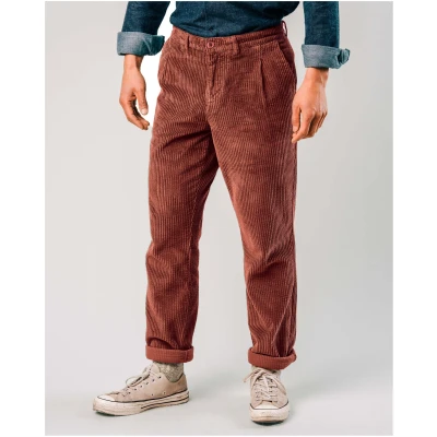Brava Fabrics Herren vegan Cord Plissee Chino Kupfer