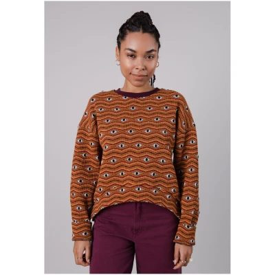 Brava Fabrics Herren vegan Eyes Jacquard Abgerundetes Sweatshirt Orange