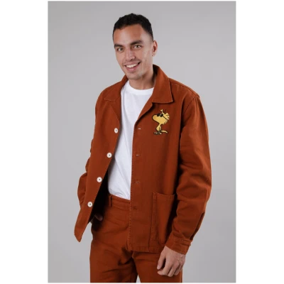Brava Fabrics Herren vegan Jacke Peanuts Woodstock Braun