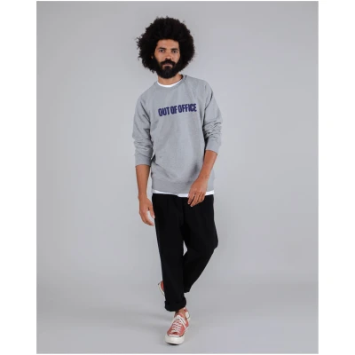 Brava Fabrics Herren vegan Sweatshirt Out Of Office Grau Melange