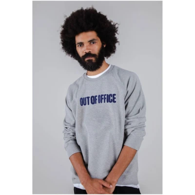 Brava Fabrics Herren vegan Sweatshirt Out Of Office Grau Melange
