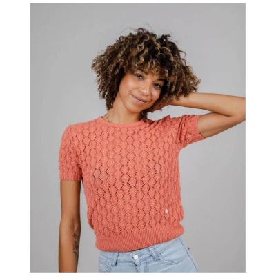 Brava Fabrics Kurzarm-Pullover Lace Short Sleeve Sweater