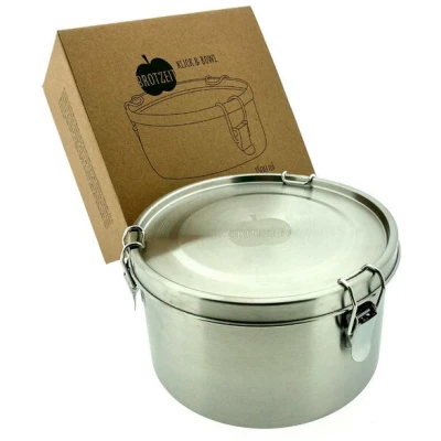 Brotzeit Dichte Edelstahl Lunchbox Click & Bowl, 1800ml