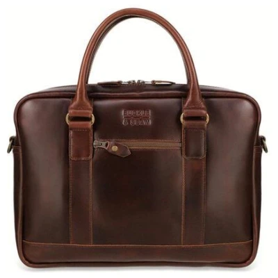 Buckle & Seam Leder Business Briefcase Everett