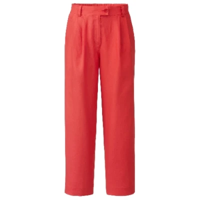 Bundfaltenhose aus reinem Leinen, koralle 36