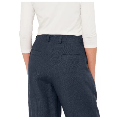 Bundfaltenhose aus reinem Leinen, nachtblau 36