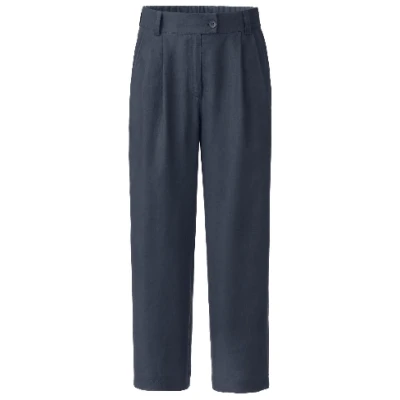Bundfaltenhose aus reinem Leinen, nachtblau 36