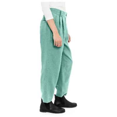 Bundfaltenhose aus reinem Leinen, smaragd 36