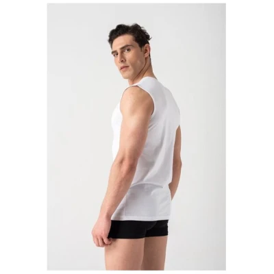 Burnell & Son Unterhemd Herren 3er Pack Ärmellos mit Rundhals - Feinripp Extra Lang, Slim Fit