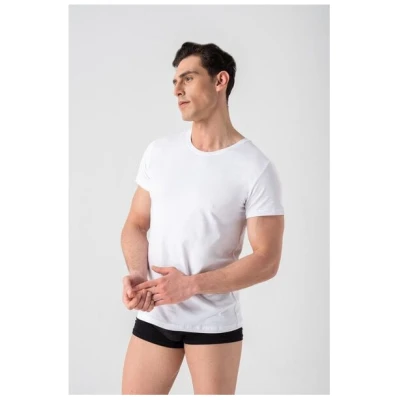 Burnell & Son Unterhemd Herren 3er Pack mit Rundhals - Extra Lang mit Kurzarm Basic Slim Fit