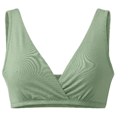 Bustier in Wickeloptik aus Bio-Baumwolle, salbei 38