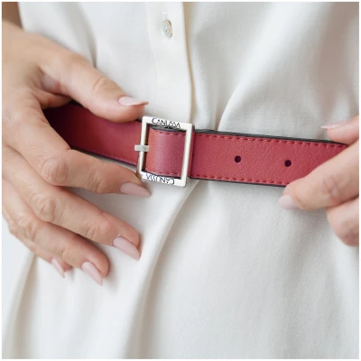 CANUSSA Damen vegan Go Belt Reversible Schwarz/Rot