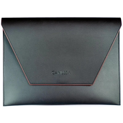 CANUSSA Herren vegan Laptop-Hülle Schwarz/Rot
