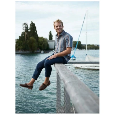 CARPASUS Casual Kurzarm Hemd Letten Baumwolle/Leinen