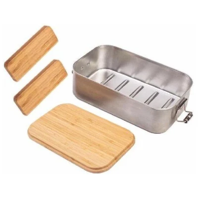 Cameleon Pack Zusätzlicher Trennsteg für XL Edelstahl Lunchbox mit Deckel aus Bambus Holz