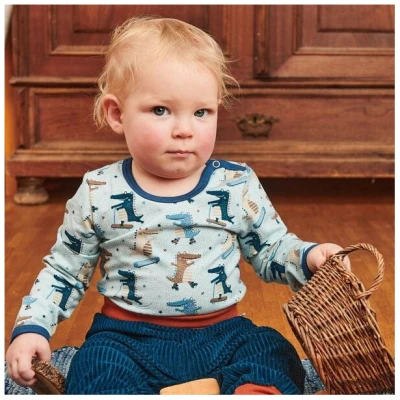 Cheeky Apple Bio Baby-Langarmshirt "Crocs on Wheels"