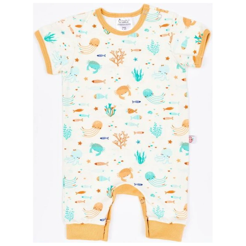Cheeky Apple Kurzarm-Strampler "Ocean Party" aus Bio-Baumwolle