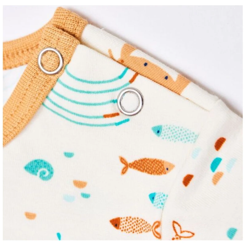Cheeky Apple Kurzarm-Strampler "Ocean Party" aus Bio-Baumwolle
