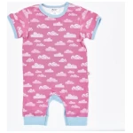 Cheeky Apple Kurzarm-Strampler "Wolken Vintage Rose" aus Bio-Baumwolle