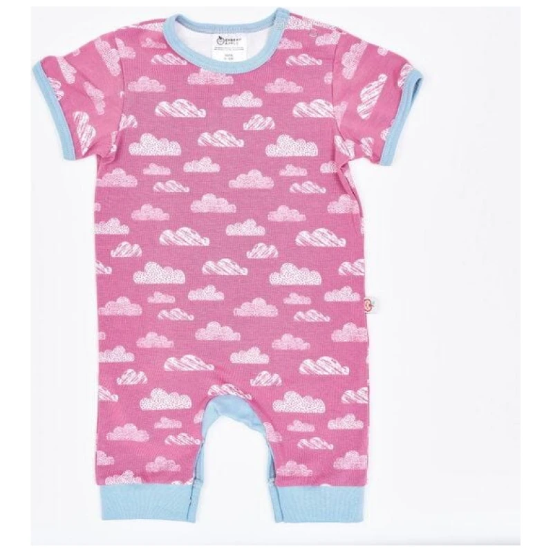Cheeky Apple Kurzarm-Strampler "Wolken Vintage Rose" aus Bio-Baumwolle